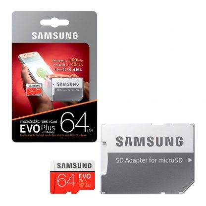 MicroSD 64GB Samsung Evo Plus, 10 U1 U3 (100 Mb/s) + SD адаптер-2