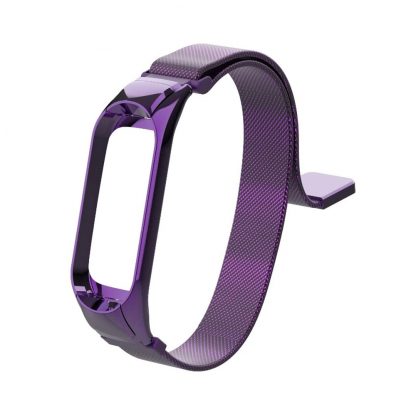 Миланский сетчатый браслет для Xiaomi Mi Band 3/4 - фиолет (магнитный замок) - 2