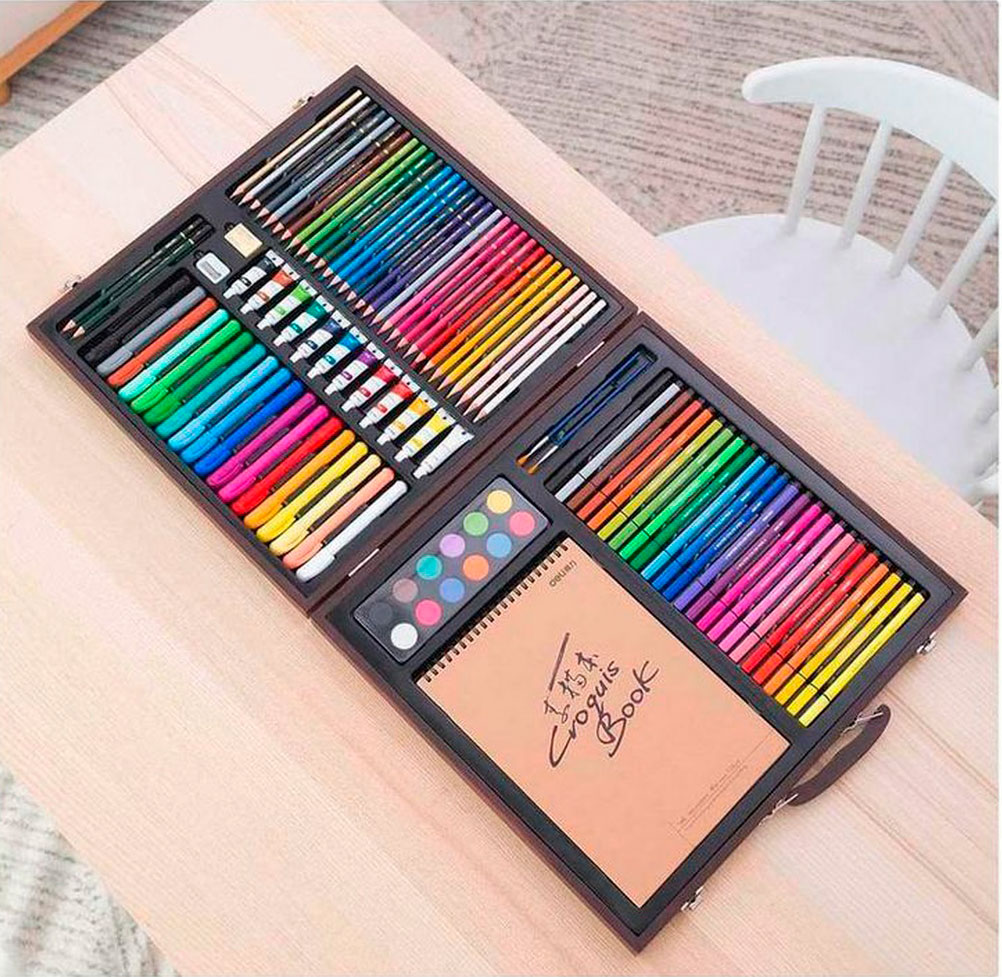 Набор для рисования Xiaomi DELI Painting Set Wooden Box фото